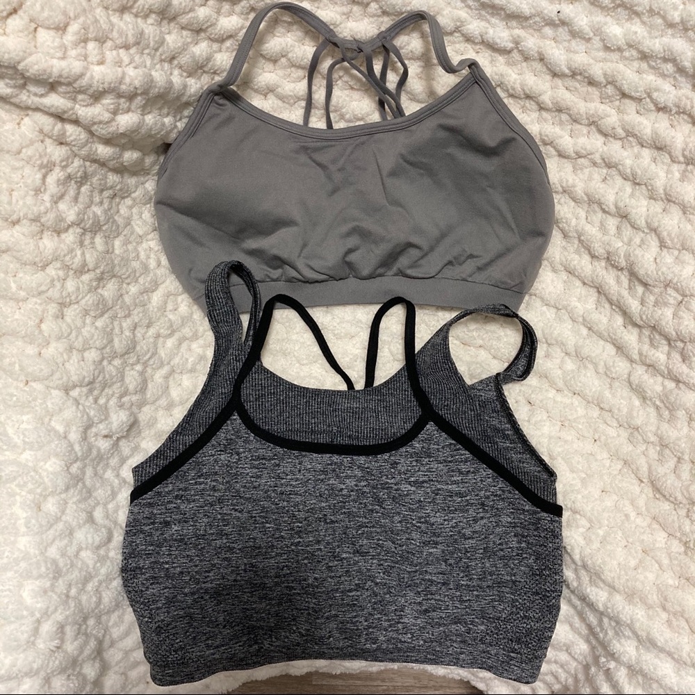 2 Grey Fabletics Sports Bras